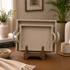 Leatherite Rectangle Tray 2pc Set with Handle
