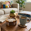 Wooden Round Coaster Set of 6