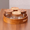 Woodish 4 Jar Round Jar Dry Fruit Set