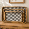 Wooden Rectangle Tray 3pc Set