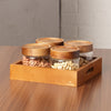 Woodish 4 Jar Square Jar Dry Fruit Set
