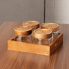 Woodish 4 Jar Square Jar Dry Fruit Set