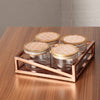 Metalica 4 Jar Square Dry Fruit Set