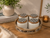 Vintage Printed 4 Jar Round Dry Fruit Set