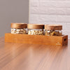 Woodish 3 Jar Rect. Jar Dry Fruit Set