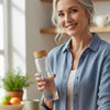 Aqua Plastic Water Bottle with Wooden Cork | Leak-Proof, Premium & Stylish - Aqua