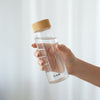 Aqua Plastic Water Bottle with Wooden Cork | Leak-Proof, Premium & Stylish - Aqua