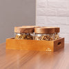 Woodish 4 Jar Square Jar Dry Fruit Set
