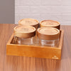 Woodish 4 Jar Square Jar Dry Fruit Set