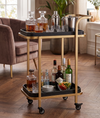 Leatherite Bar Trolly Rectangle 2 Tier